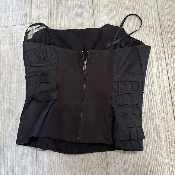 BcbgMaxAzria Corset Floral Strapless Top in black size XXS - Picture 2 of 10